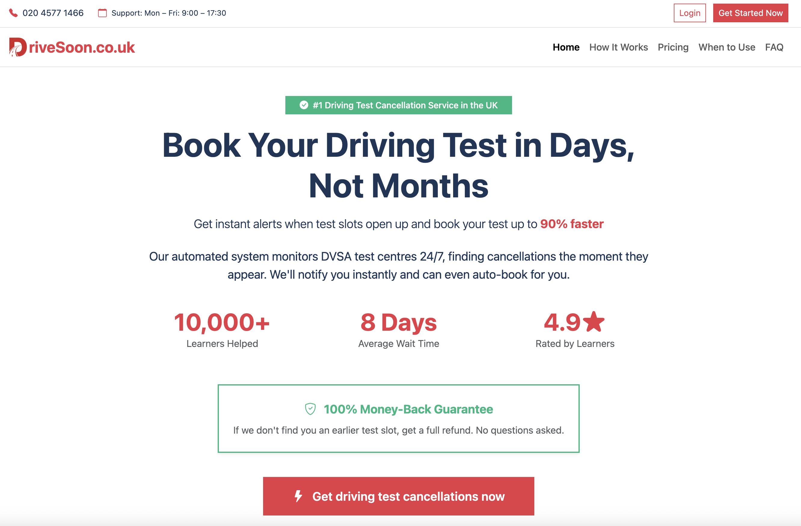 Driving test cancellations